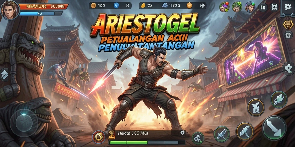 Screenshot gameplay ARIESTOGEL menampilkan aksi menegangkan dan grafis yang memukau.