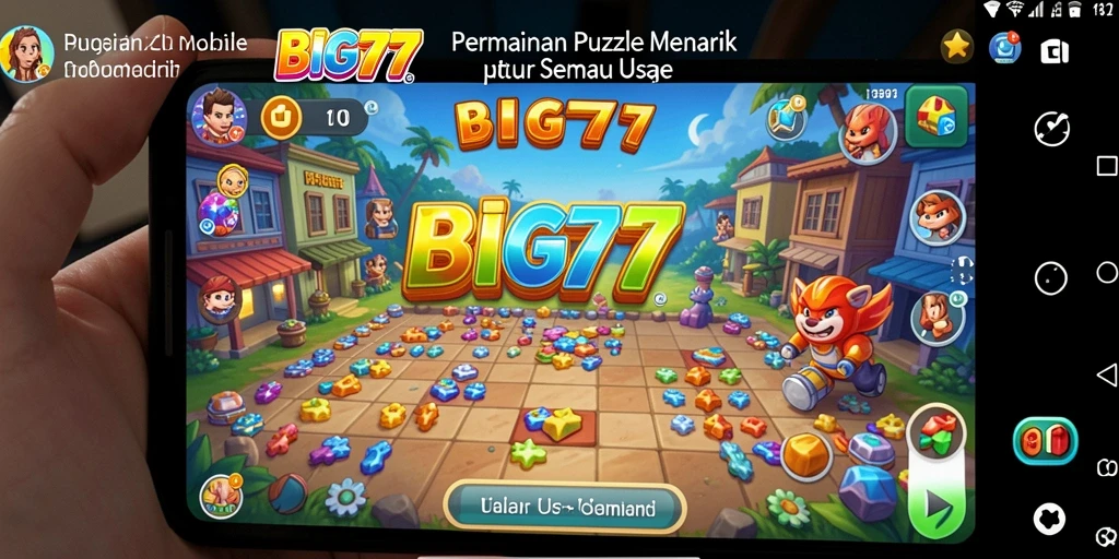 Tangkapan layar gameplay BIG77 yang menunjukkan tantangan puzzle seru.