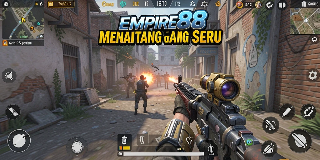 Screenshot gameplay EMPIRE88 menampilkan aksi tembak-menembak yang intens.