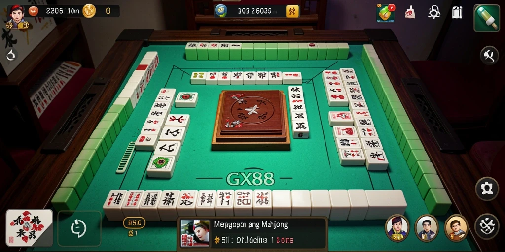 Tampilan gameplay Mahjong yang seru dan interaktif di GX88.