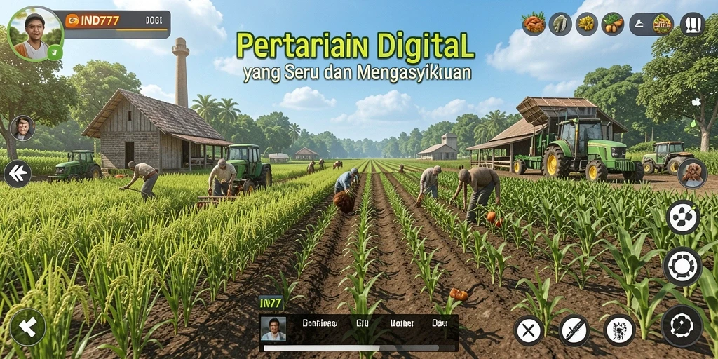 Tangkapan layar IND777 menampilkan aktivitas pertanian yang seru dan interaktif.