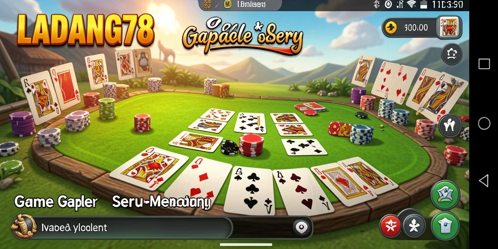 Tangkapan layar gameplay LADANG78 dengan suasana permainan Gaple yang seru.