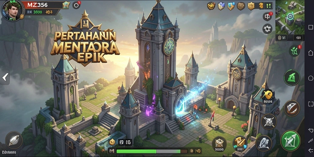 Tampilan grafis memukau dari gameplay MZ356 Tower Defense.