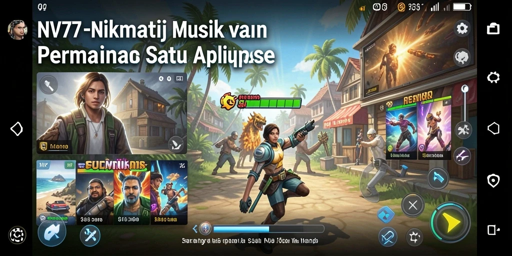 Screenshot gameplay NV77 menampilkan tantangan musik yang menarik.