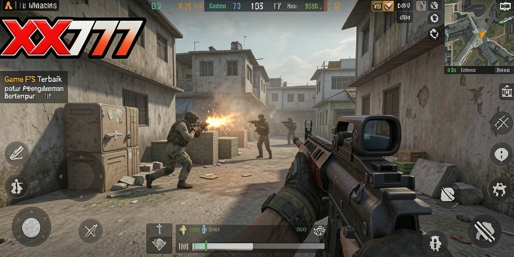 Tangkapan layar menunjukkan aksi tembak-menembak mendebarkan dalam gameplay FPS.